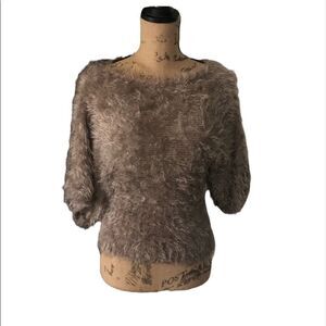 Brown Verty eyelash fuzzy sweater